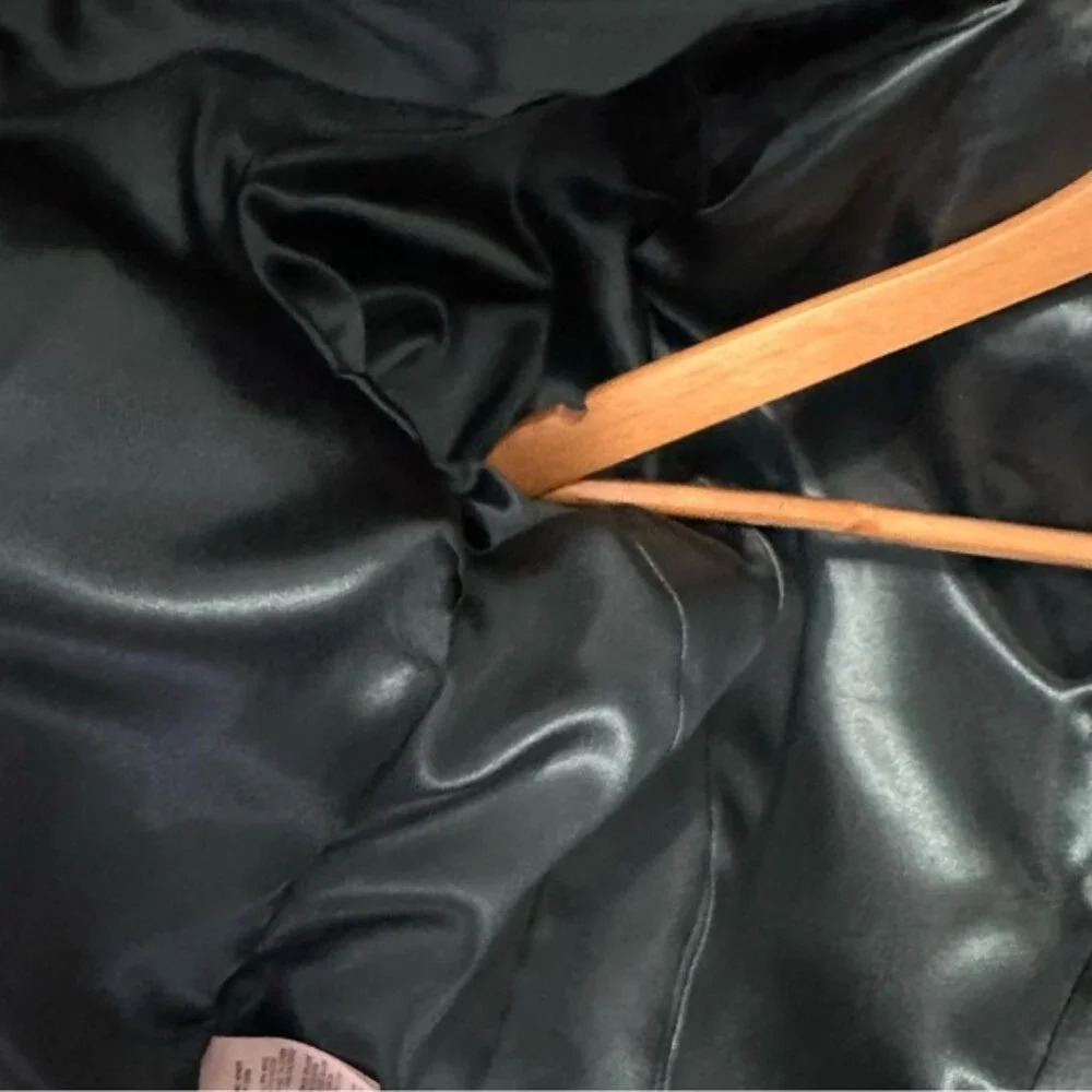 Trina Turk Wool Blend Wrap Coat Green Size 6 Quiet Luxury Forestcore Chic - Picture 11 of 13